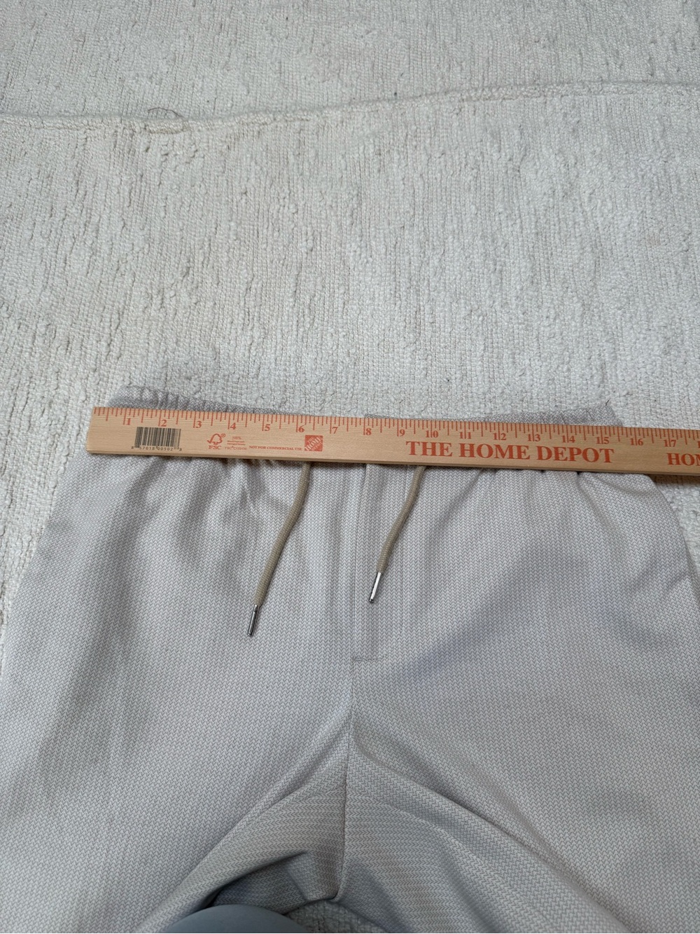 Light Beige Ribbed Drawstring Lounge Pants - Picture 12 of 12
